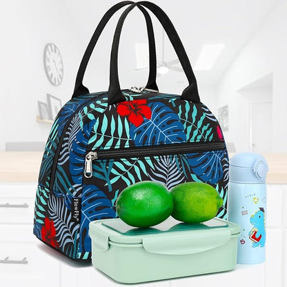 FlowFly Insulated Lunch Cooler Bag - Tote Bag Organizer for Women/Men, Leaf