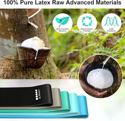 Resistance Bands Set, Workout Bands with Handles, Door Anchor, Ankle Straps and Carry Bag, Exercise Bands for Shape Body and Home Workouts