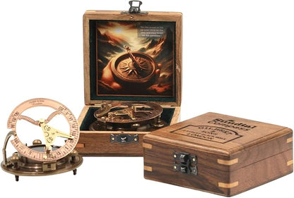 Gilbert and Sons Antique Brass Sundial Compass 4 inches