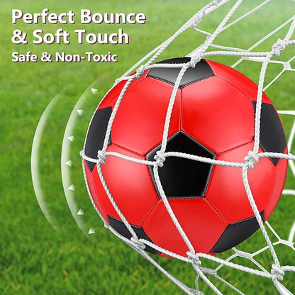 HyDren 4 Pack Soccer Ball with Pump Official Size 4/5 Deflated Soccer Balls Bulk for Outdoor Indoor Practice Training Sport Gift for Kids Boys Teen Youth Adult