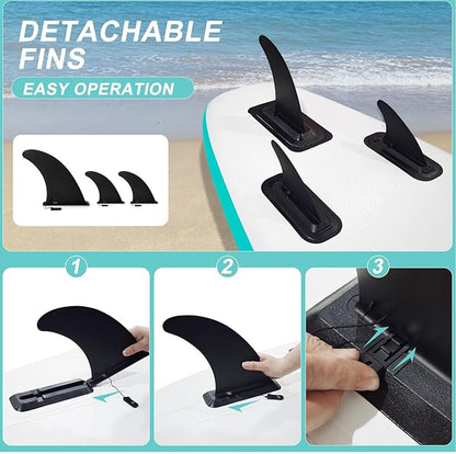 10' Inflatable Stand Up Paddle Board, Ultra-Light Wide Yoga Board for All Skill Levels with Premium SUP Paddleboard Accessories, 84L Waterproof Bag, Non-Slip Comfort Deck for Youth & Adults