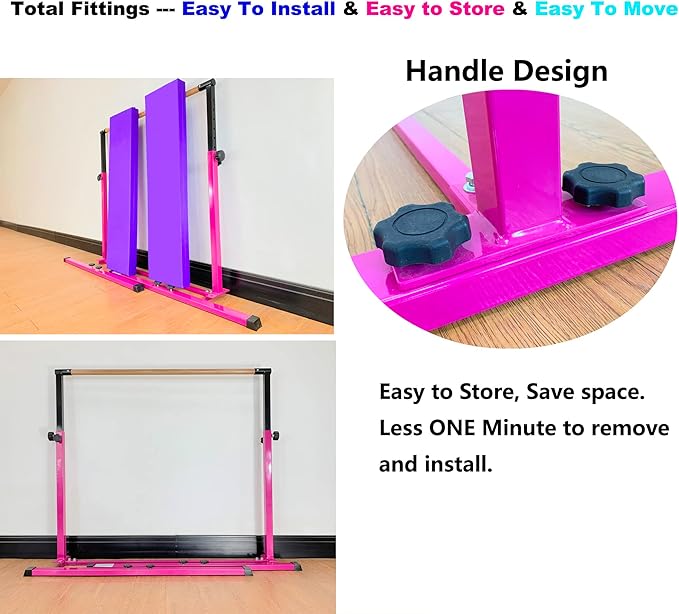 4FT/5FT Gymnastic Bar Set Gymnastics Horizontal Bar Gymnastics Kip Bar for Kids Home Use