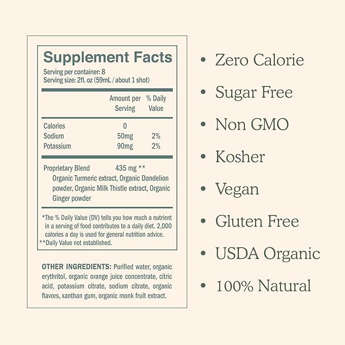 for Your Liver Cleanse Detox & Repair, Organic Milk Thistle Supplement with Turmeric, Dandelion, Ginger, and Orange, Promotes Optimal Liver Function,16oz Bottle, 6 Pack (6 Week Supply)