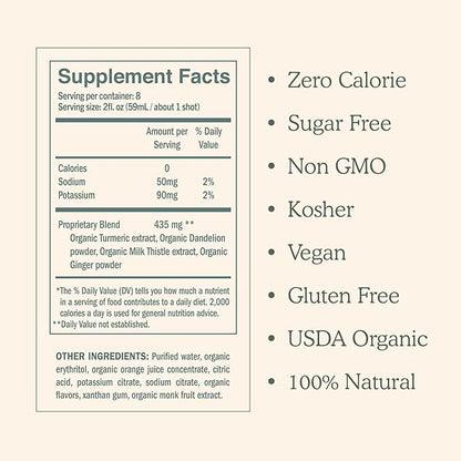 for Your Liver Cleanse Detox & Repair, Organic Milk Thistle Supplement with Turmeric, Dandelion, Ginger, and Orange, Promotes Optimal Liver Function,16oz Bottle, 6 Pack (6 Week Supply)
