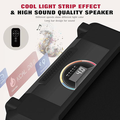 Walking Pad, High Grade Wood Under Desk Treadmill 300LBS Capacity, Max 2.5 HP Electric Treadmill for Home Office Installation-Free with Remote Control LED Display High