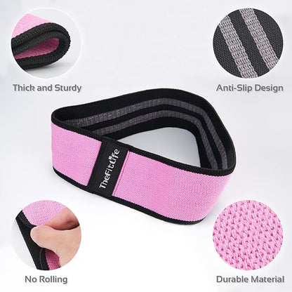 TheFitLife Resistance Exercise Bands for Women - Fabric Workout Bands for Booty, Hip, Glute, Leg, Thigh, Squat, Butt Lift Excersize and Fitness Loop Bands for Home Gym