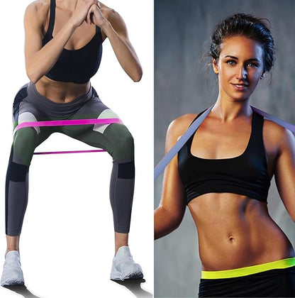 Resistance Bands Legs Hip Stretching Workout Elastic Rubber Loop with Exercise Fitness Guidance Men Women Yoga Pilates Gear Come with Carry Bag