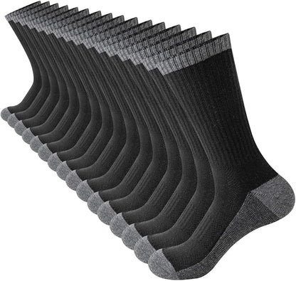 JOYNÉE 8 Pairs Mens Breathable Athletic Crew Socks Arch Support Cushioned Socks for Hiking Sports Running,Sock Size:10-13