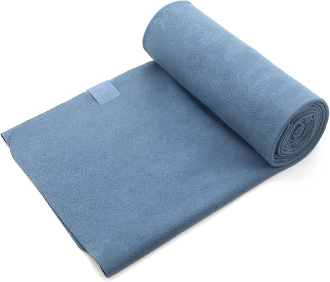 Eunzel Hot Yoga Towel, Super Absorbent Yoga Mat Towel Soft Suede Microfiber Non-Slip Towel for Bikram Pilates and Yoga Mats 72" x 26.5", Navy