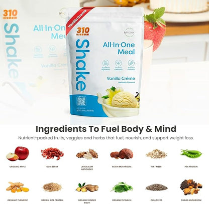 310 Nutrition All In One Meal Replacement Shake Fiber Rich Vegan Superfood Blend Natural Sweeteners Low Carb Shake, Keto & Paleo Friendly Gluten Free 26 Essential Vitamins & Minerals