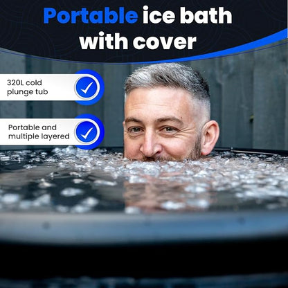 Ice Bath Tub for Athletes with Cover: 85 Gallons Cold Plunge Tub for Recovery, Multiple Layered Portable Ice Bath Plunge Pool by The Cold Pod