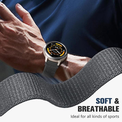 18mm 20mm 22mm Hook and Loop Watch Band Compatible with Garmin Vivoactive 5/ Vivoactive 6/ Vivoactive 3, Soft Nylon Breathable Sport Strap for Venu 2S/ Venu3S/ Forerunner 265s,Venu 3/ Venu 2 Men Women
