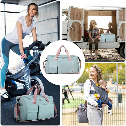 FIORETTO Women's Gym Duffle Bag with Shoes Compartment, 37L Capacity, Ideal for Travel, Gym, Sports, Duffel, Weekender