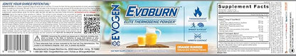 Evogen Evoburn - Thermogenic Fat Burner for Men & Women | Energy, Focus, & Appetite Control | Advanced Metabolism Booster Fat Burner Formula with MitoBurn & Caffeine | Orange Sunrise | 30 Servings