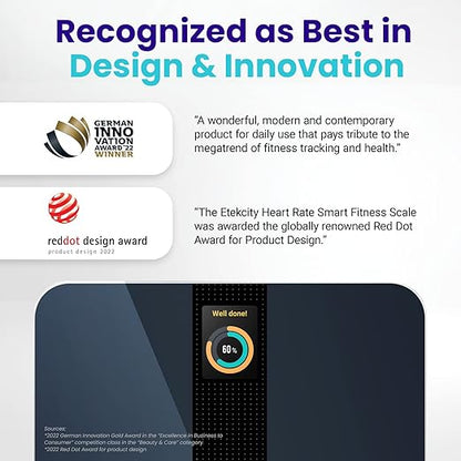 Etekcity Smart Scale for Body Weight Fat, Digital Bathroom Weighing Machine for Accurate BMI Muscle Mass Composition, Home Use Apple Health Compatible Fitness Equipment