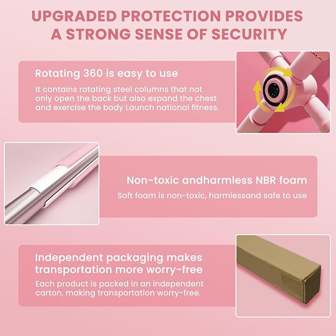 Yoga Stick, Posture Correction Stick for Women and Men, Relieve Back Pain, Upper and Lower Back Stretchers and Straighteners, 24.4-36.2 Inch Stretching Stick Neck Hump Corrector