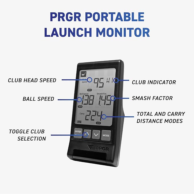 HS 130-A Portable Golf Launch Monitor | Doppler Radar Measures Club & Ball Speed, Smash Factor, Total & Carry Distance | Tracks Swing Speed Training Aids