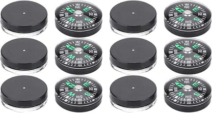 12 Pcs Button Compass 20mm Mini