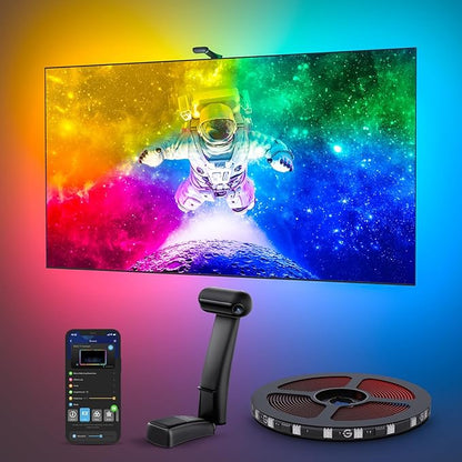 Govee Envisual TV LED Backlight T2 with Dual Cameras, 21ft RGBIC Wi-Fi LED Strip Lights for 98-100 inch TVs, Double Strip Light Beads, for Home Decorations, Smart App Control, Music Sync