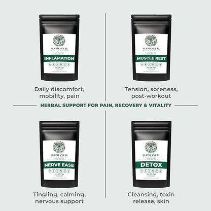 Elephantal Wellness Premium Inflammation Herbal Tea | Comfort & Mobility Blend with Turmeric, Boswellia, White Willow Bark & Ginger | Handmade, Non-GMO, Caffeine-Free Loose Leaf, 4oz, 40 Servings