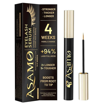 Eyelash Growth Serum – 15 Plant Extracts for Longer, Denser & Robust Lashes,Boosts Natural Lash Development,eyelash serum,Enhance Natural Beauty, Hypoallergenic Oil Free,lash growth serum（Black-Gold）