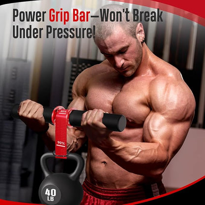 FitBeast Forearm Strengthener & Wrist Roller Forearm Exerciser - Adjustable Forearm Strength Trainer with Thickened Anti-Slip Grip Handles, Ideal for Boosting Grip Strength & Muscle Building