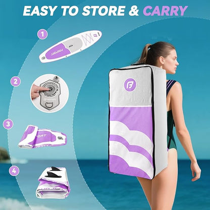 FBSPORT 11FT Premium Inflatable Stand Up Paddle Board with Electric Pump, Yoga Board with SUP Accessories & Carry Bag | Wide Stance, Surf Control, Non-Slip Deck, Leash and Paddle for Youth & Adult