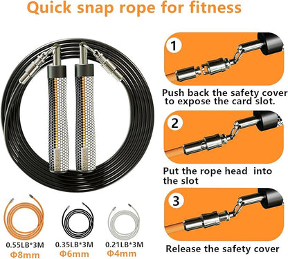 Weighted Jump Rope for Men Women -Interchangeable 1/5lb 1/4lb 1/2lb Heavy jump ropes - 360 Degree Spin - Length Adjustable,Ergonomics Leather Grip Skipping Rope for Fitness Weight Loss & More