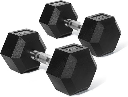 RitFit 5-650 LBS PVC Encased Hex Dumbbell Sets with Optional Rack for Home Gym, Hand weight with Chrome Handle for Strength Training, Workouts