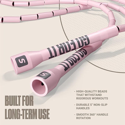 Sportbit Elite Beaded Jump Rope - Adjustable Speed Rope for Fitness, CrossFit, Boxing - Tangle-Free, Lightweight