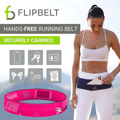 FlipBelt Zipper Running Belt, Waist Pack for Fitness and Running, US Company