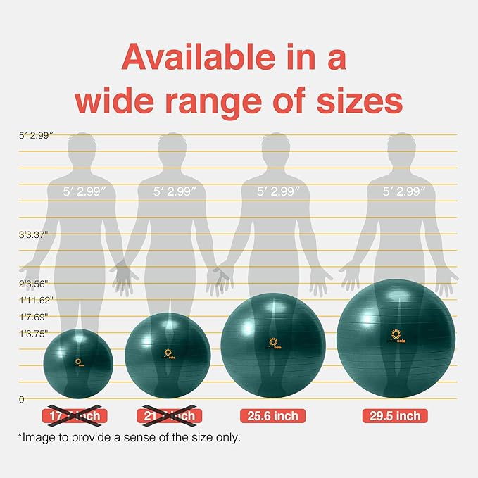 Exercise Ball for Balance Stability Fitness Workout Yoga Pilates at Home Office & Gym Birthing Ball for Pregnancy, Office Ball Chair