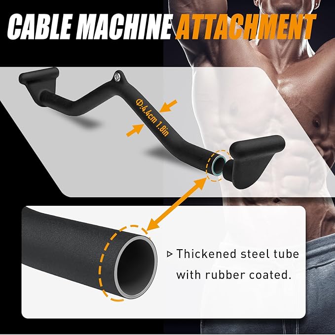 Lat Pulldown Bar - T Bar Row & Tricep Attachment for Home Gym Exercise