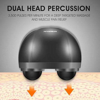 Handheld Neck Back Massager for Pain Relief Deep Tissue, Electric Double Head Percussion Massage MG460 for Shoulder, Leg, Foot, Muscles, Full Body