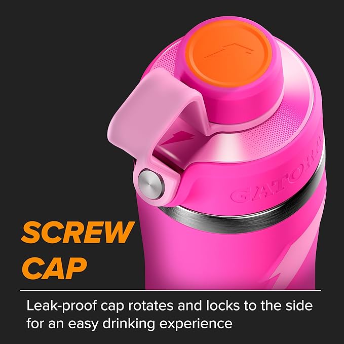 Gatorade 'Overtime' 22oz Stainless Steel Water Bottle, Twist Cap, Pink