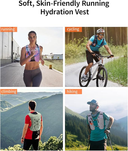 ECOHUB Running Hydration Vest Backpack,Lightweight Breathable Pack with 2L Water Bladder Bag Daypack for Hiking Trail Running Cycling Race Marathon for Women Men