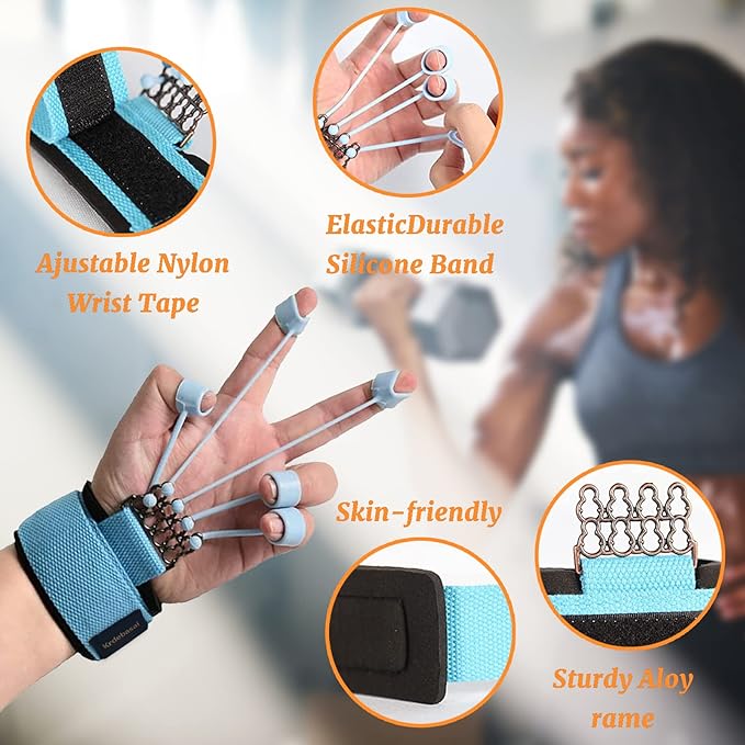 Finger Exerciser,4 Resistance Levels Finger Strengthener for Hand Therapy, Rock Climbing - Relieve Pain for Arthritis, Carpal Tunnel, Hand Strengthener and Finger Strengthener