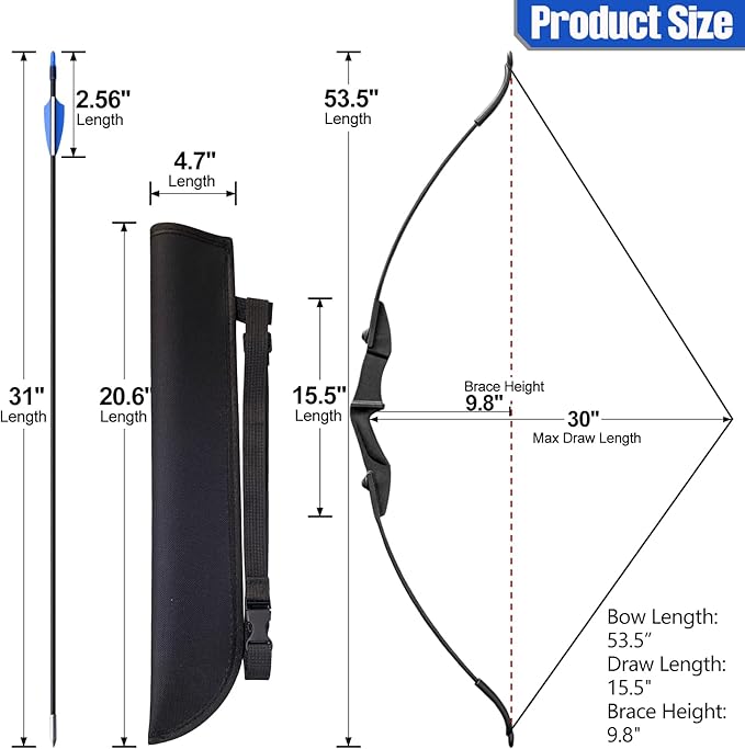 Bow and Arrow Set for Adults Beginner Teens, Dual Arrow Rest for Right and Left Handed Bows 20lbs 30lbs 40lbs Entry Level to Intermediate Archers Complete Equipped Value for Money
