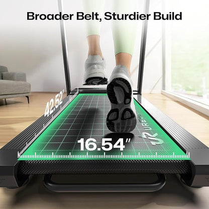 UREVO Treadmill with Desk Workstation, Walking Pad Treadmills for Home Office, Under Desk Compact Design Treadmill with HIIT Programs, Remote Control, LED Display