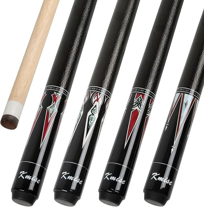 Kmise 4 Pieces Pool Cue Stick, 58??Pool Cues, 18 19 20 21 oz Canadian Maple, Pool Sticks for Adults, Billiard House Home Bar Pool Stick, Durable, Suitable for Professional Billiard Players