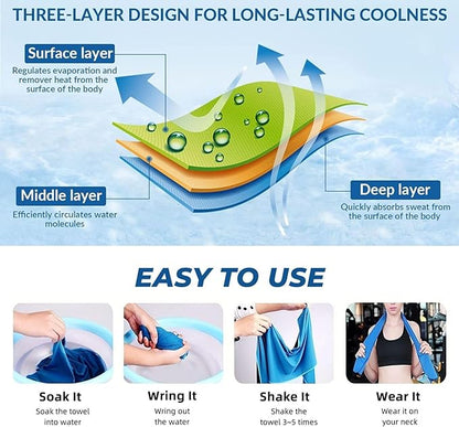 Custom 1-100PCS Cooling Sports Towel, Personalized Photo Logo Soft Cold Exercise Towel for Neck and Face Customized Quick-Drying Cooling Wrap Fitness Workout Sweat Towel 12"x40" (20)