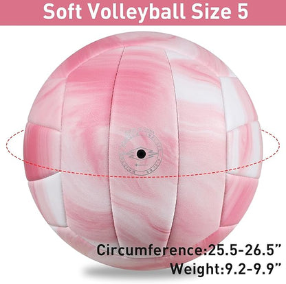 EVZOM Super Soft Volleyball Beach Volleyball Official Size 5 for Outdoor/Indoor/Pool/Gym/Training Premium Volleyballs Equipment Durability Stability Sports Ball