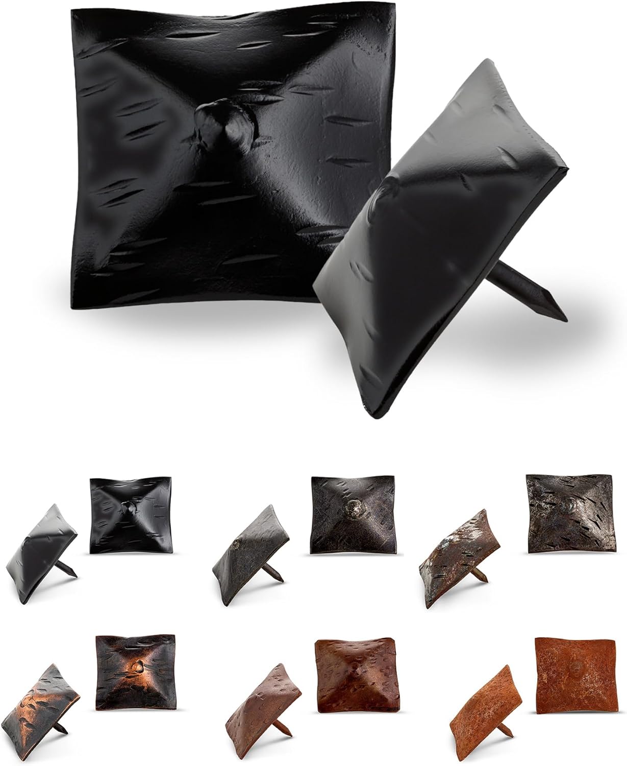 10 Pack 1.5" Square Head Iron Clavos Decorative Nails – Black – Handmade Rustic Square Fasteners for Farmhouse Shutters, Faux Wood Beams, Barn Doors, Shutters, and Gates – Ornamental Wood Accent