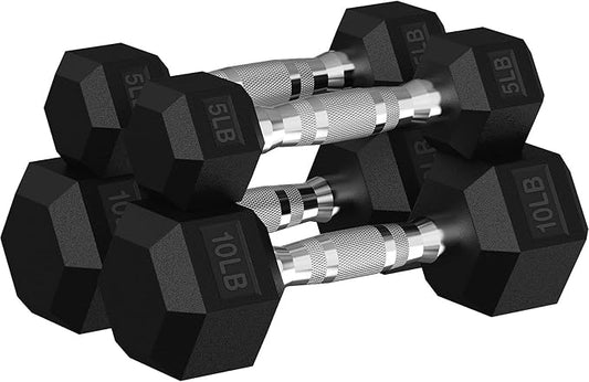 Hex Dumbbell Set, 30-480 lb Set Rubber Encased Exercise & Fitness Dumbbells, Weights Dumbbells Set, Hand Weight for Strength Training