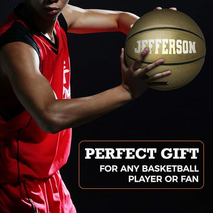 HAMMET Personalized Basketball – Customized Basketball with Your Name or Text – Multiple Colors, Fonts & Designs Available – Durable for Indoor and Outdoor - Ideal Gift for Son, Daughter, Boy or Girl