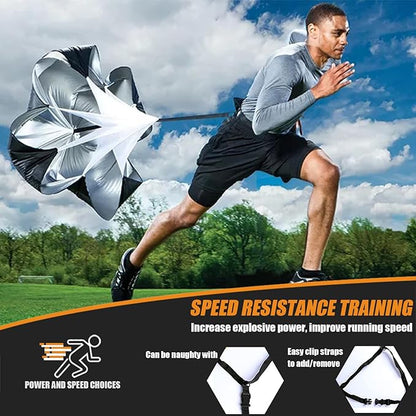 Football Training Equipment | Speed Agility Training Set, Including 1 Agility Ladder, 4 Steel Piles,12 Disc Cones,1 Resistance Umbrella .| for Athletes/Sports Including Football & Basketball