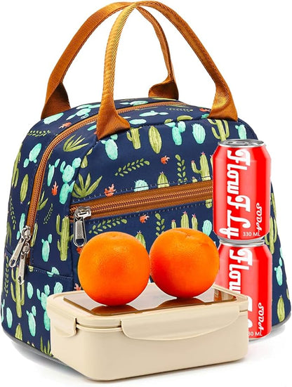 FlowFly Insulated Lunch Cooler Bag - Tote Bag Organizer for Women/Men, Cactus