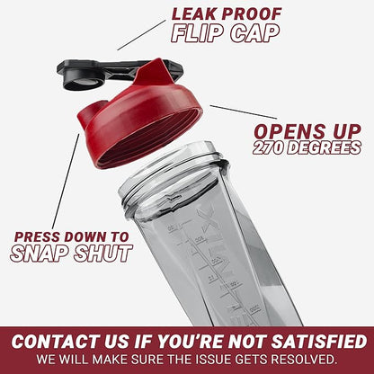 HELIMIX 2.0 Vortex Blender Shaker Bottle Holds upto 28oz | No Blending Ball or Whisk | USA Made | Portable Pre Workout Whey Protein Drink Shaker Cup | Mixes Cocktails Smoothies Shakes | Top Rack Safe
