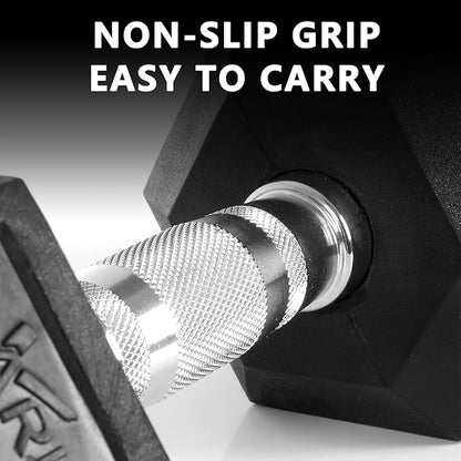 Yufer 6-10 Pair Iron and Rubber Coated Dumbbell Set 350/450 and 550 lbs 5-50 lbs Hand Free Weight for Strength Hex Rubber Weights with Vertical Storage Rack Fitness Home Gym Equipment