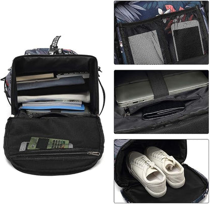 Kalesi Floral Gym Duffle Bag Backpack 4 ways for Women Waterproof with Shoes Compartment for travel Sport Hiking laptop Lightweight